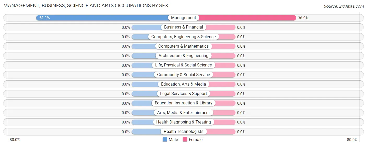 Management, Business, Science and Arts Occupations by Sex in Zip Code 26435