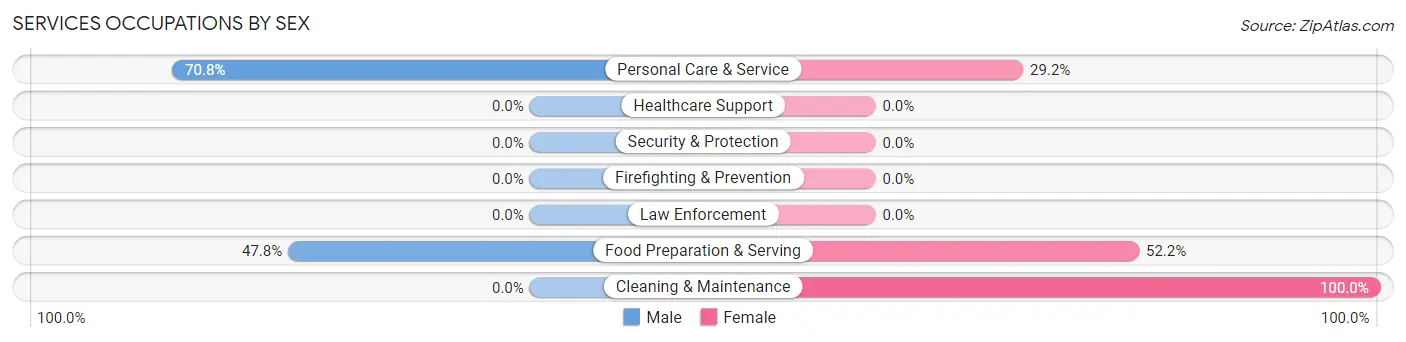 Services Occupations by Sex in Zip Code 26506