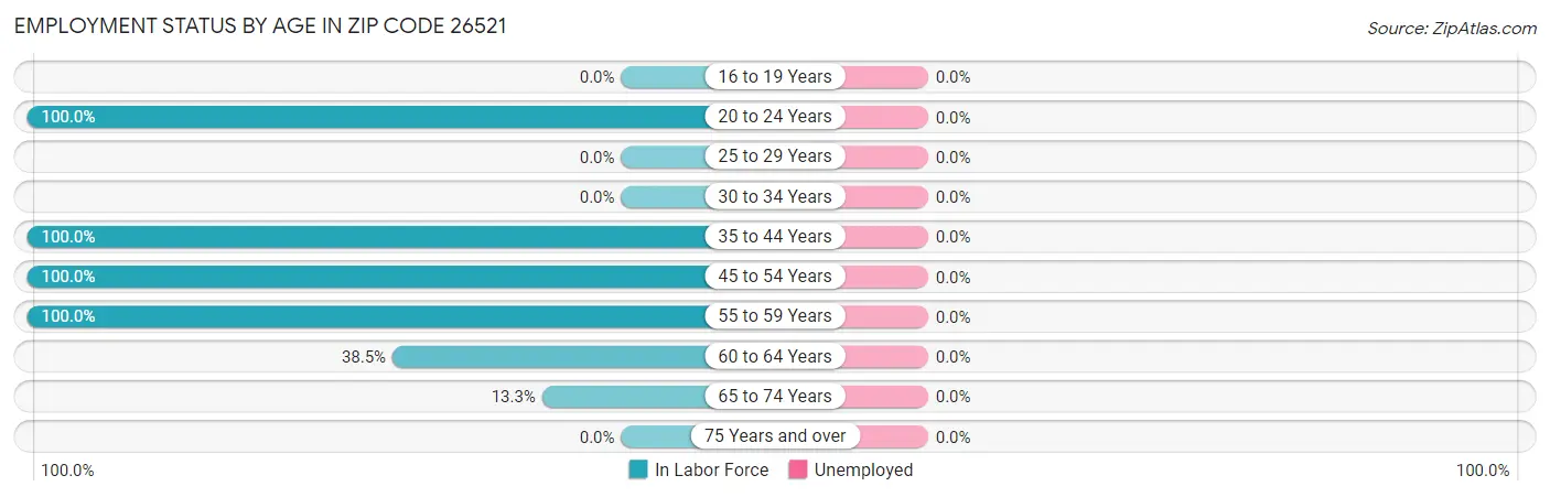Employment Status by Age in Zip Code 26521