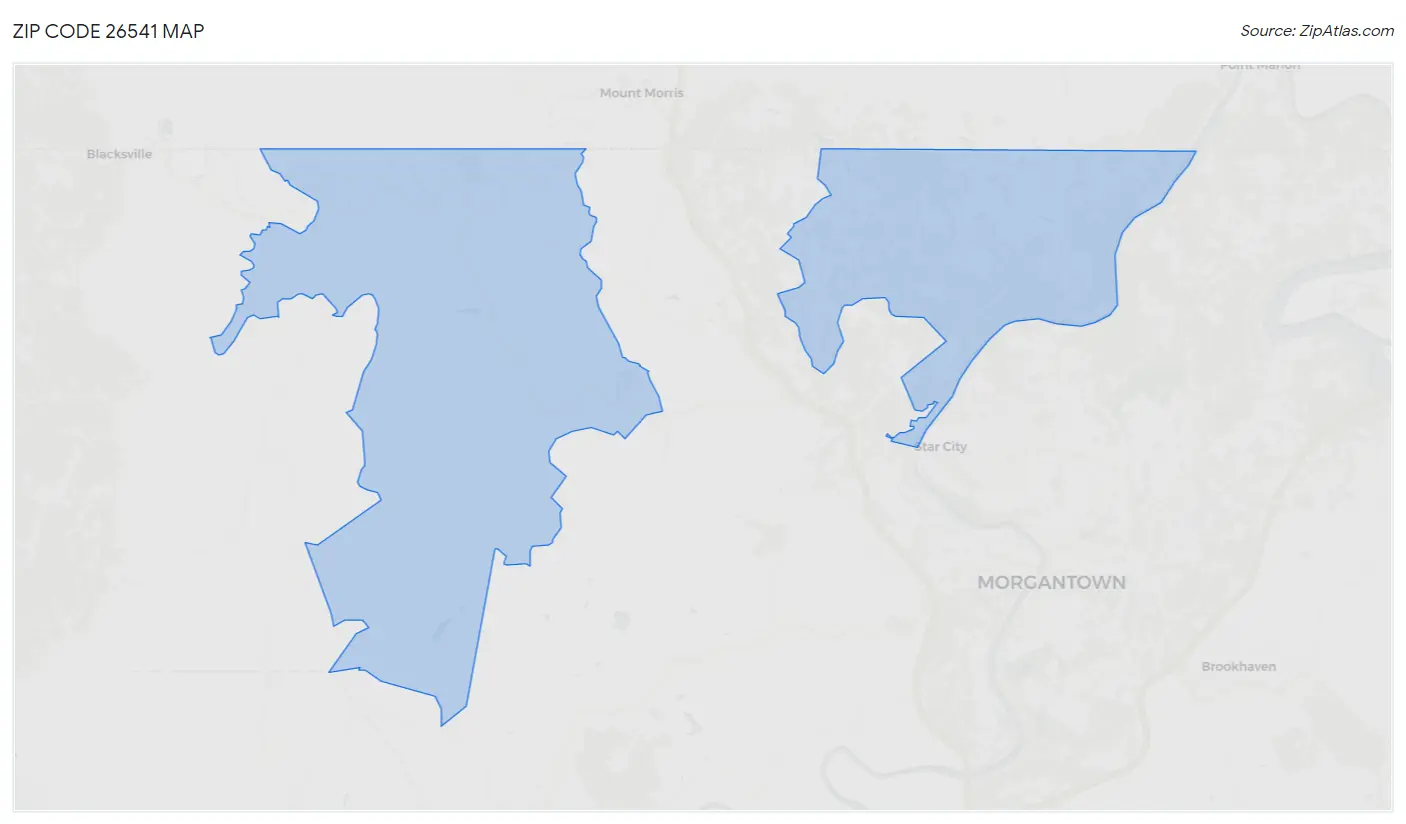 Zip Code 26541 Map