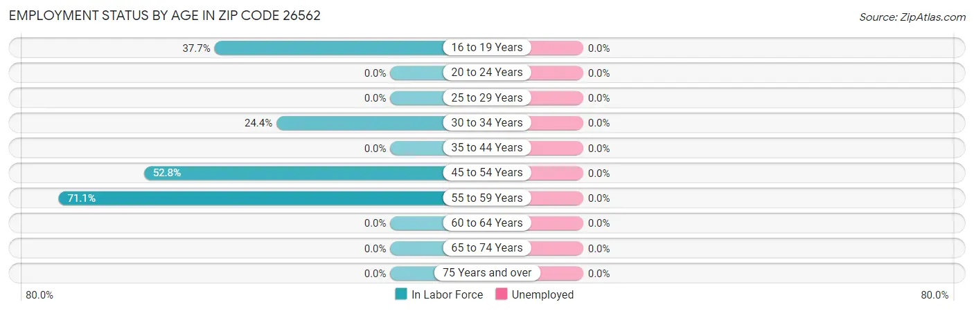 Employment Status by Age in Zip Code 26562