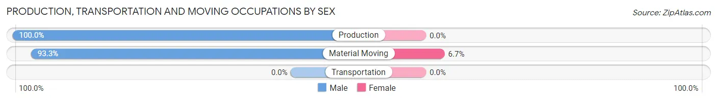 Production, Transportation and Moving Occupations by Sex in Zip Code 26591