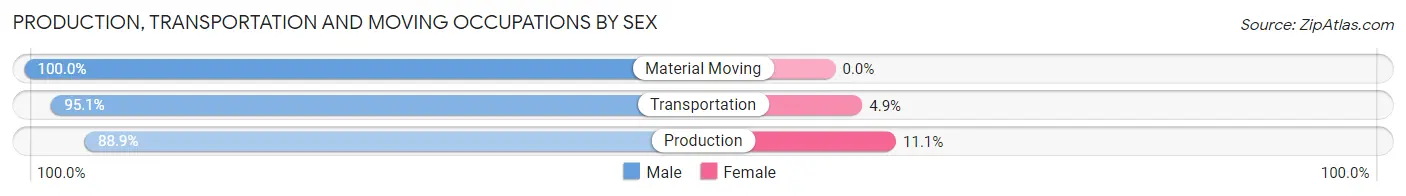 Production, Transportation and Moving Occupations by Sex in Zip Code 26601