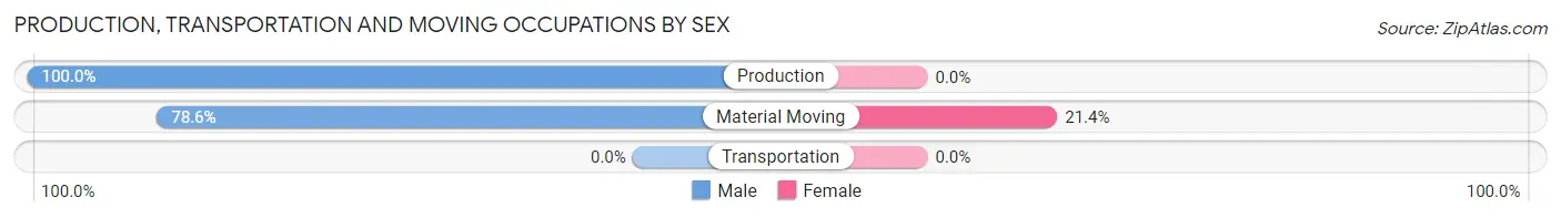 Production, Transportation and Moving Occupations by Sex in Zip Code 26623