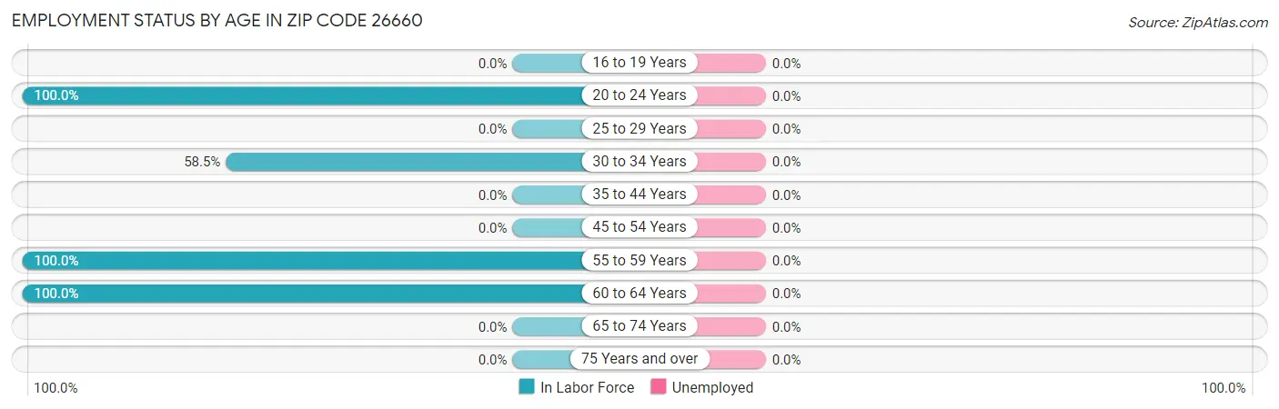 Employment Status by Age in Zip Code 26660