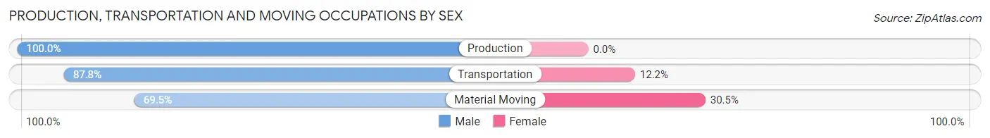 Production, Transportation and Moving Occupations by Sex in Zip Code 26704
