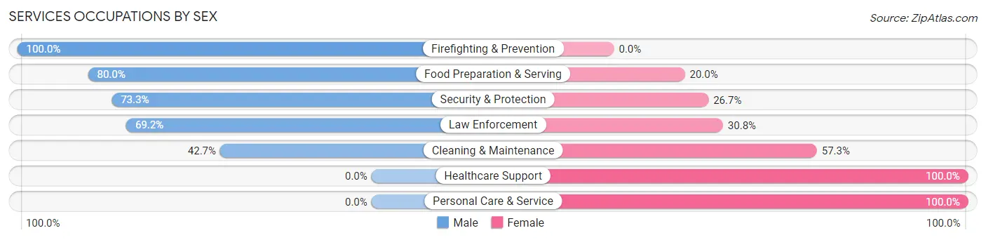 Services Occupations by Sex in Zip Code 26711