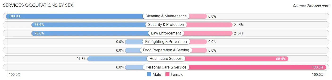 Services Occupations by Sex in Zip Code 26815