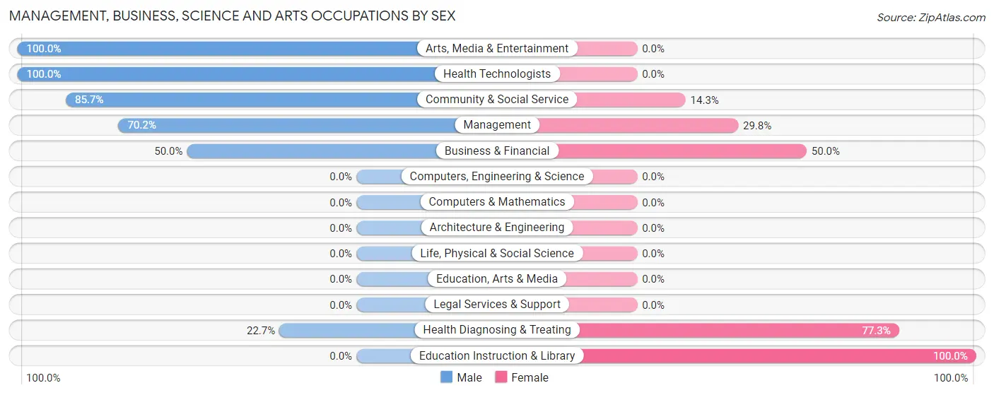 Management, Business, Science and Arts Occupations by Sex in Zip Code 26845