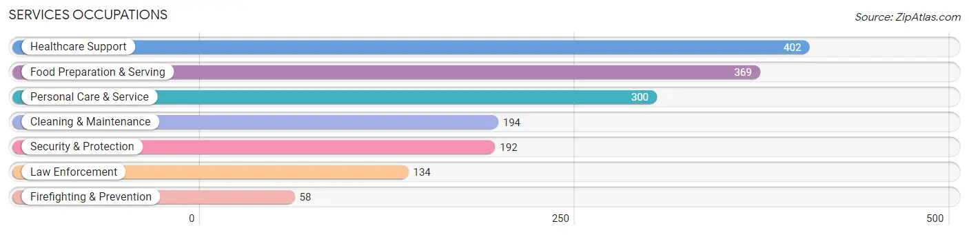 Services Occupations in Zip Code 27012