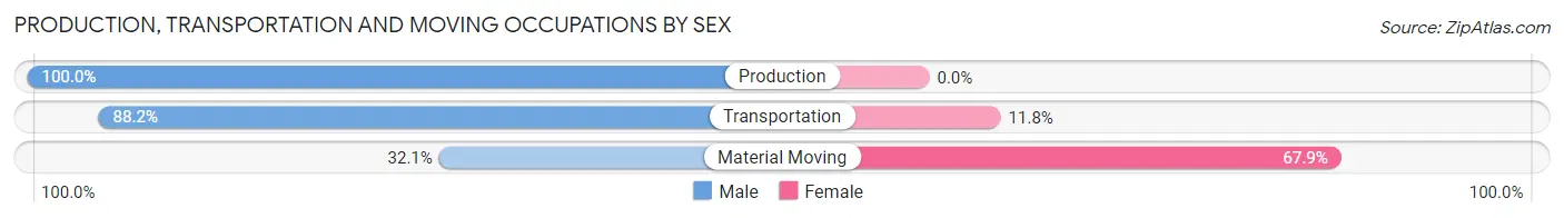 Production, Transportation and Moving Occupations by Sex in Zip Code 27020