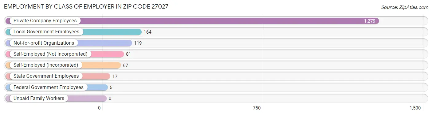 Employment by Class of Employer in Zip Code 27027