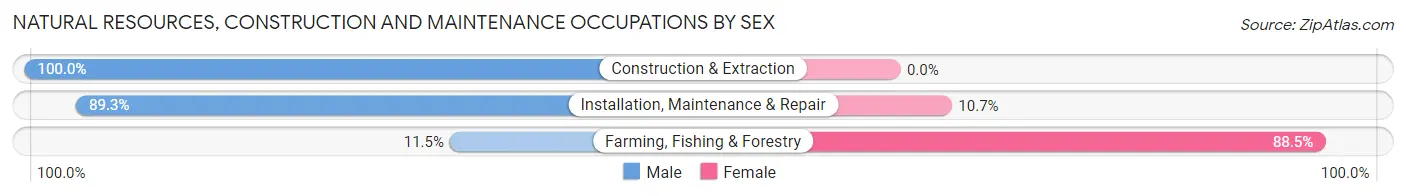 Natural Resources, Construction and Maintenance Occupations by Sex in Zip Code 27127
