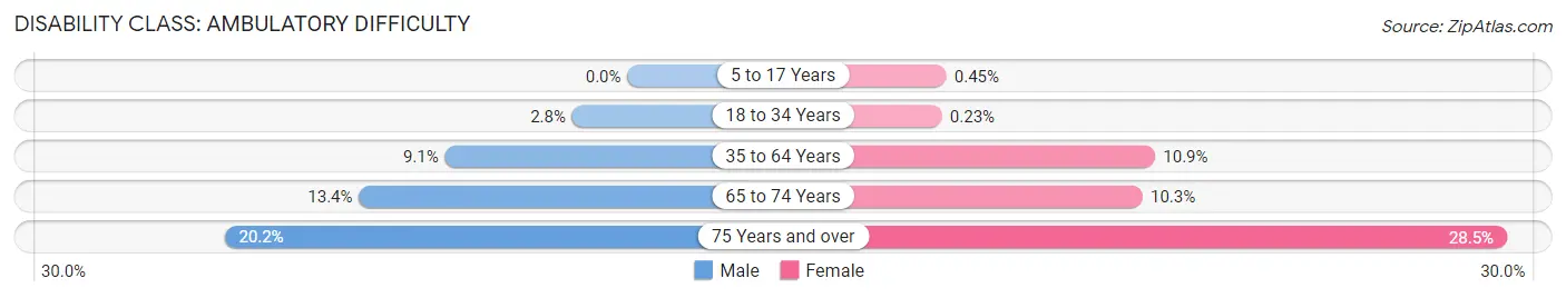 Disability in Zip Code 27217: <span>Ambulatory Difficulty</span>