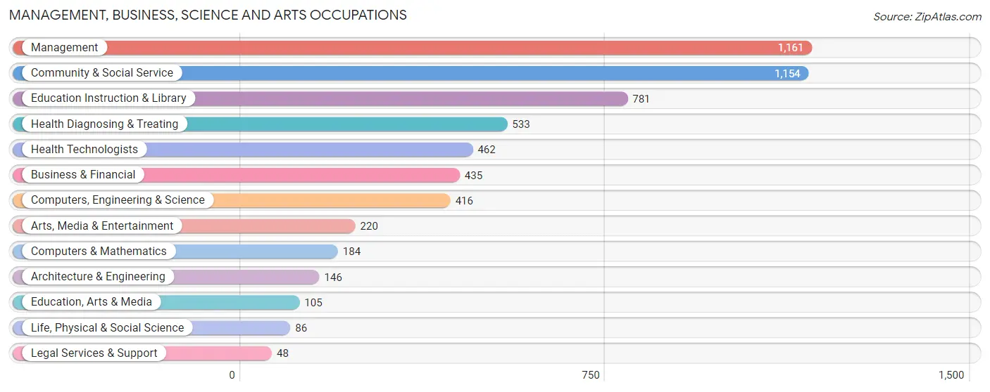 Management, Business, Science and Arts Occupations in Zip Code 27282