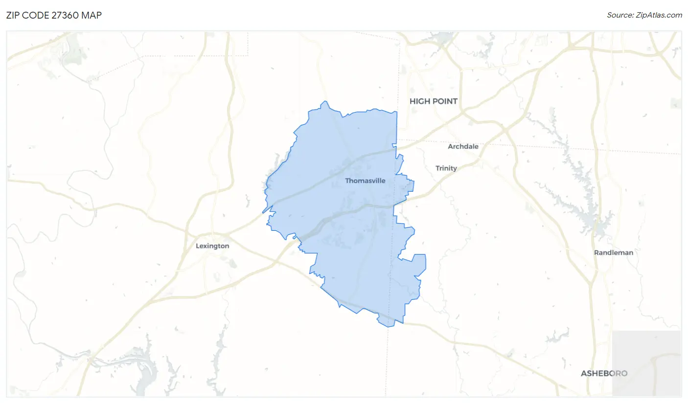 Zip Code 27360 Map