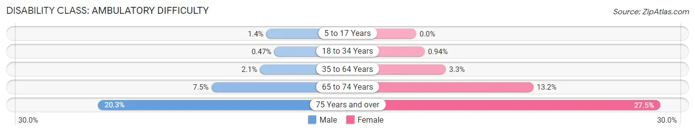 Disability in Zip Code 27410: <span>Ambulatory Difficulty</span>