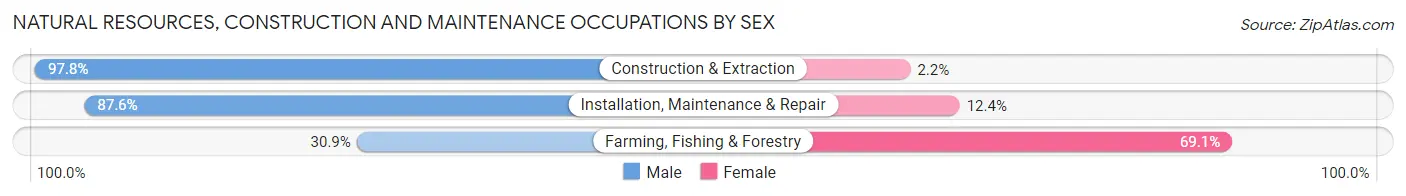 Natural Resources, Construction and Maintenance Occupations by Sex in Zip Code 27502