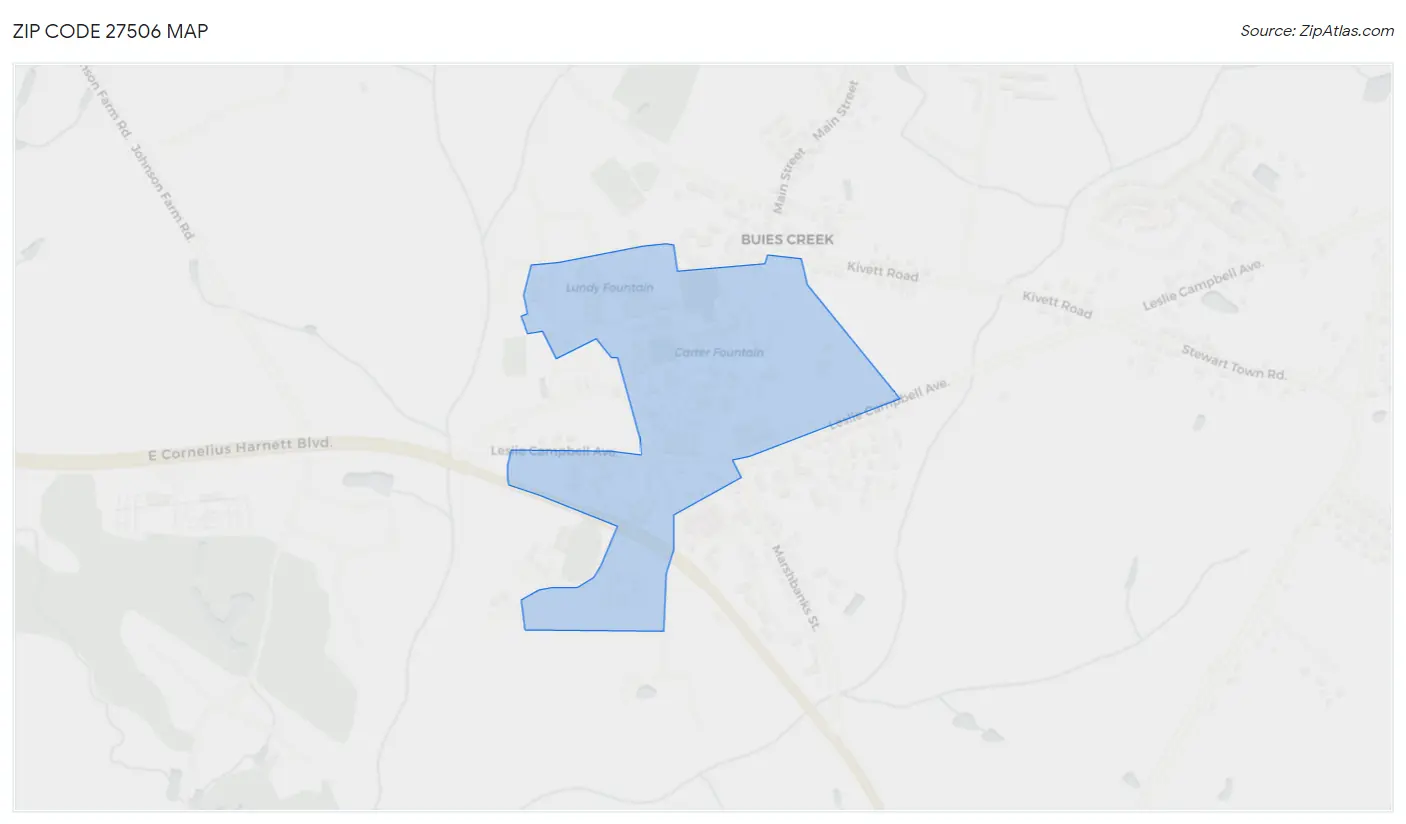 Zip Code 27506 Map