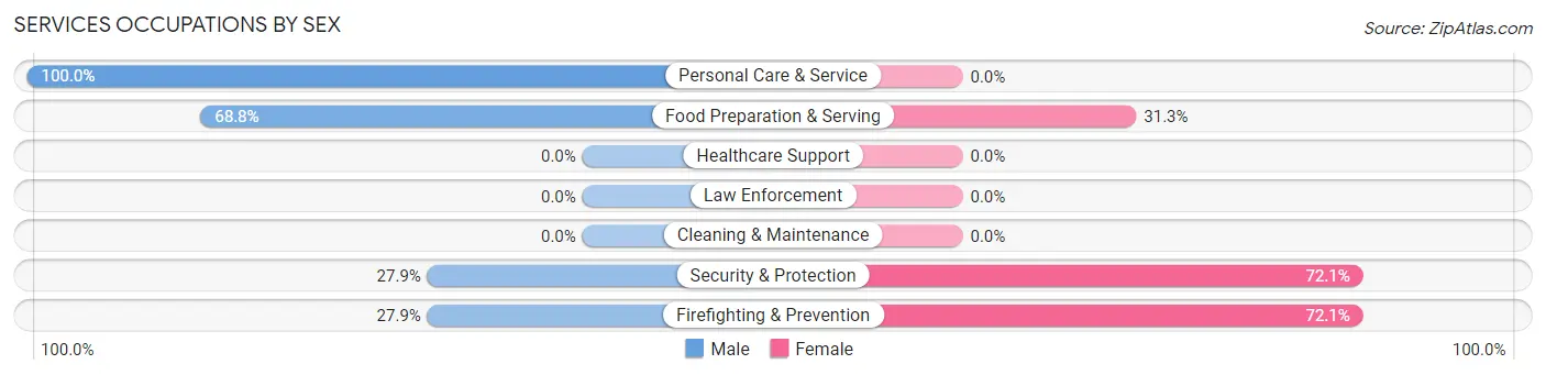 Services Occupations by Sex in Zip Code 27506