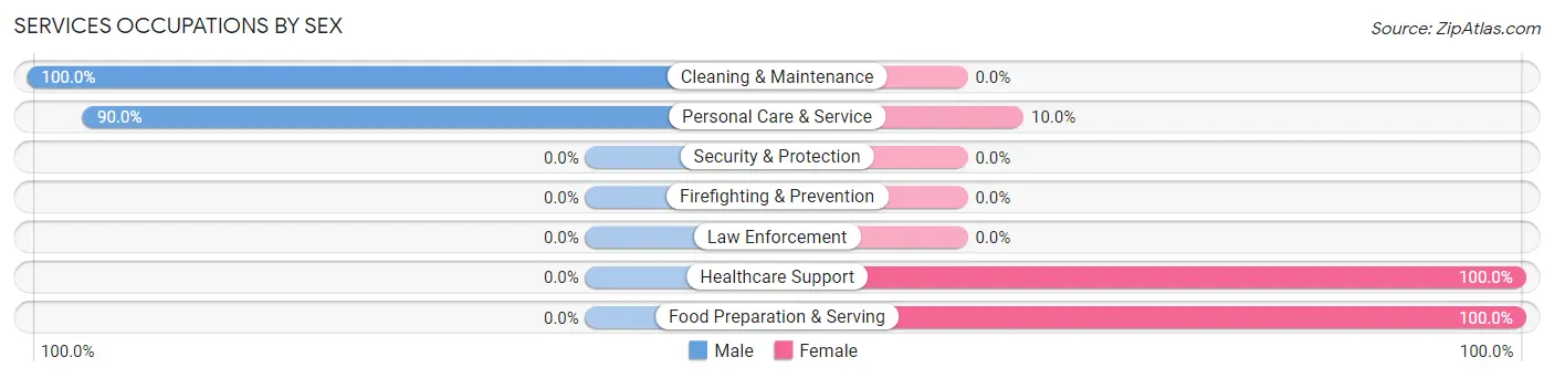 Services Occupations by Sex in Zip Code 27551