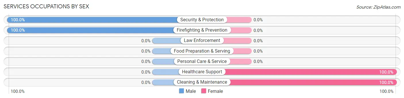 Services Occupations by Sex in Zip Code 27582