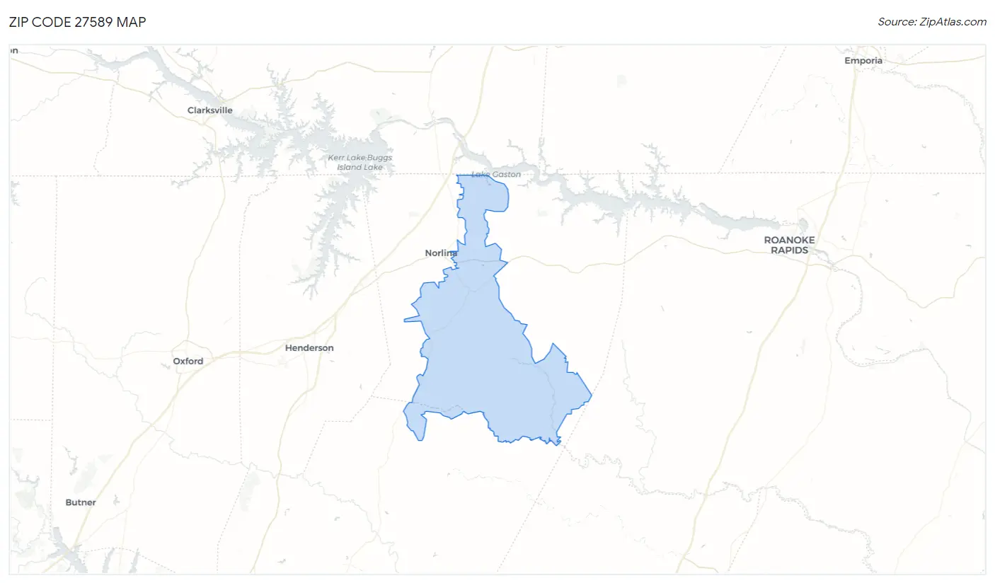 Zip Code 27589 Map