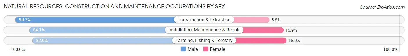 Natural Resources, Construction and Maintenance Occupations by Sex in Zip Code 27591