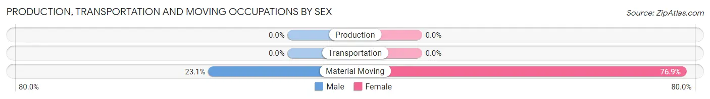 Production, Transportation and Moving Occupations by Sex in Zip Code 27708