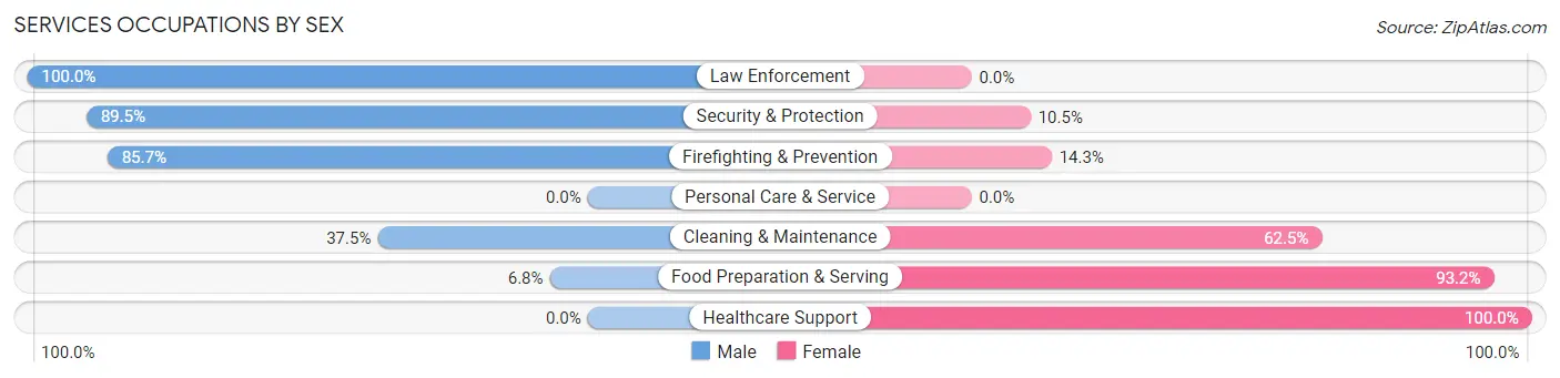 Services Occupations by Sex in Zip Code 27806