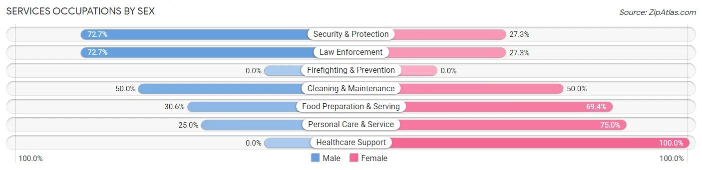 Services Occupations by Sex in Zip Code 27832