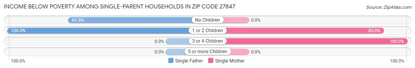 Income Below Poverty Among Single-Parent Households in Zip Code 27847