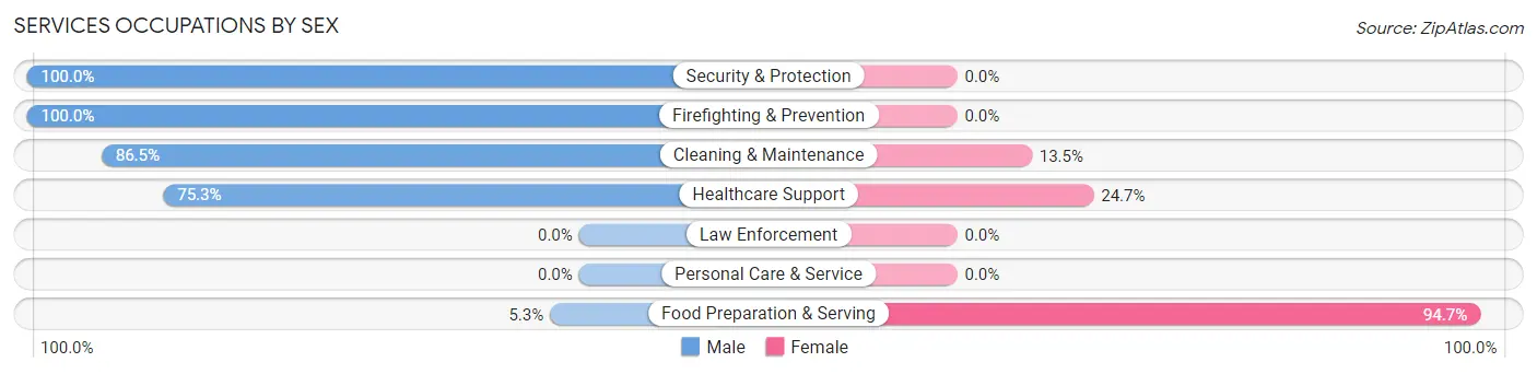 Services Occupations by Sex in Zip Code 27852