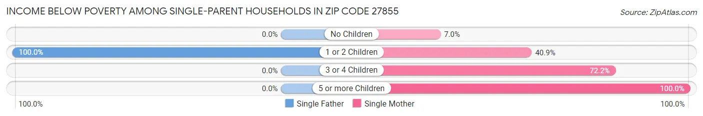 Income Below Poverty Among Single-Parent Households in Zip Code 27855