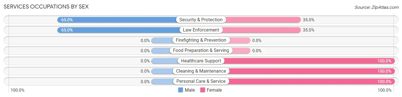 Services Occupations by Sex in Zip Code 27924
