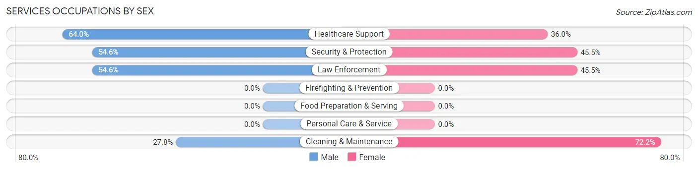 Services Occupations by Sex in Zip Code 27928