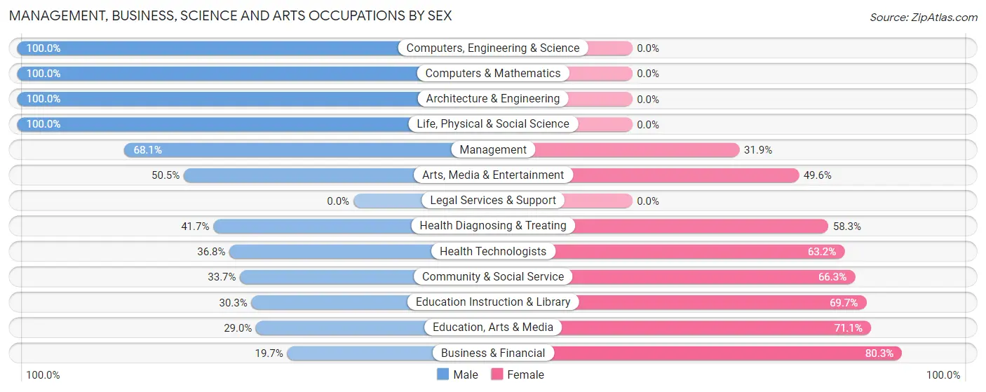 Management, Business, Science and Arts Occupations by Sex in Zip Code 27932
