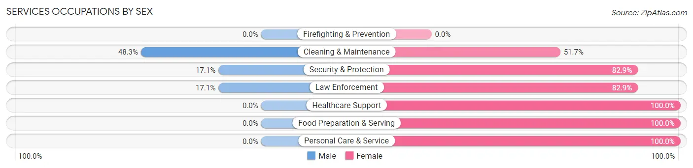Services Occupations by Sex in Zip Code 27962