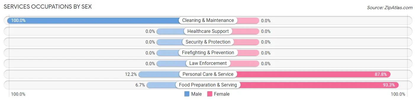 Services Occupations by Sex in Zip Code 27981