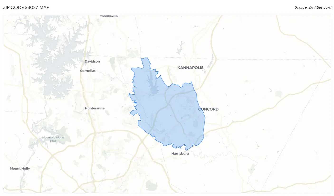 Zip Code 28027 Map