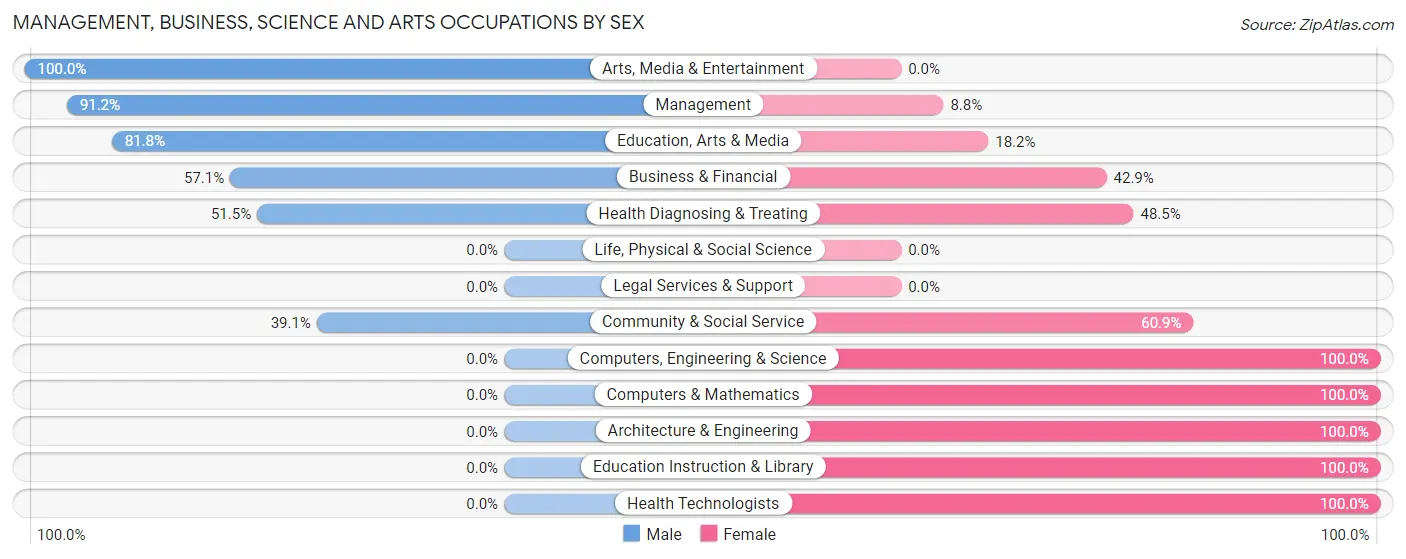 Management, Business, Science and Arts Occupations by Sex in Zip Code 28033