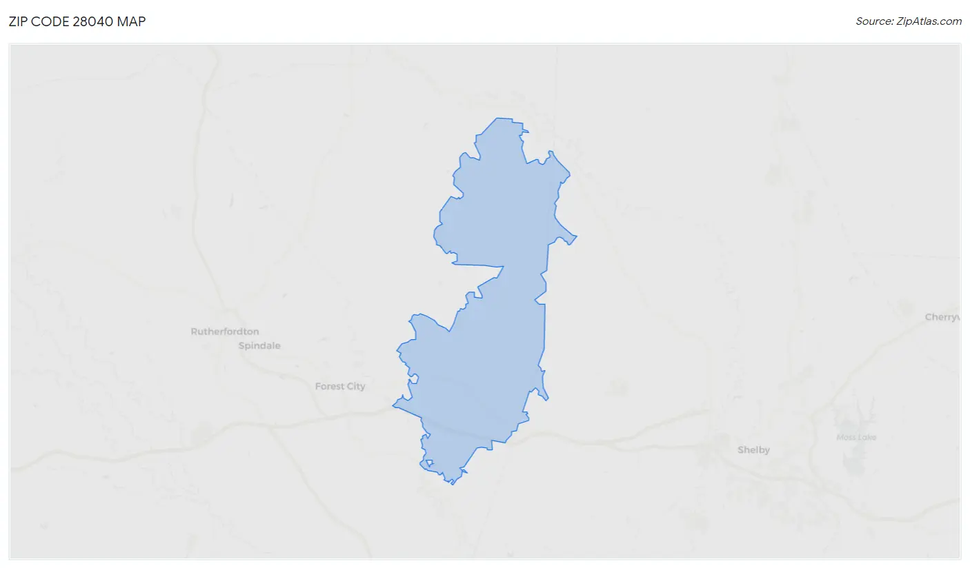 Zip Code 28040 Map