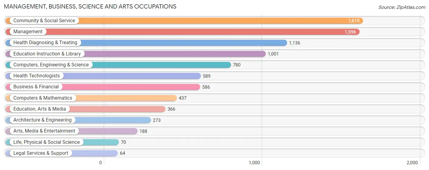 Management, Business, Science and Arts Occupations in Zip Code 28054