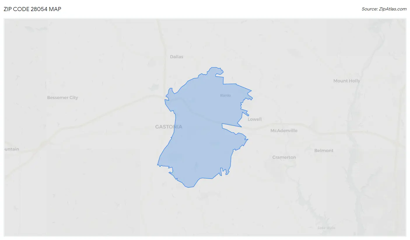 Zip Code 28054 Map