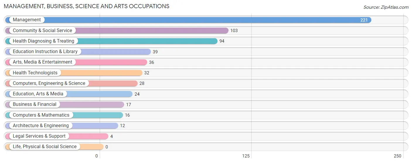 Management, Business, Science and Arts Occupations in Zip Code 28073