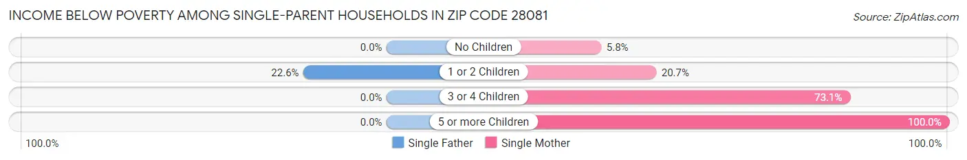 Income Below Poverty Among Single-Parent Households in Zip Code 28081