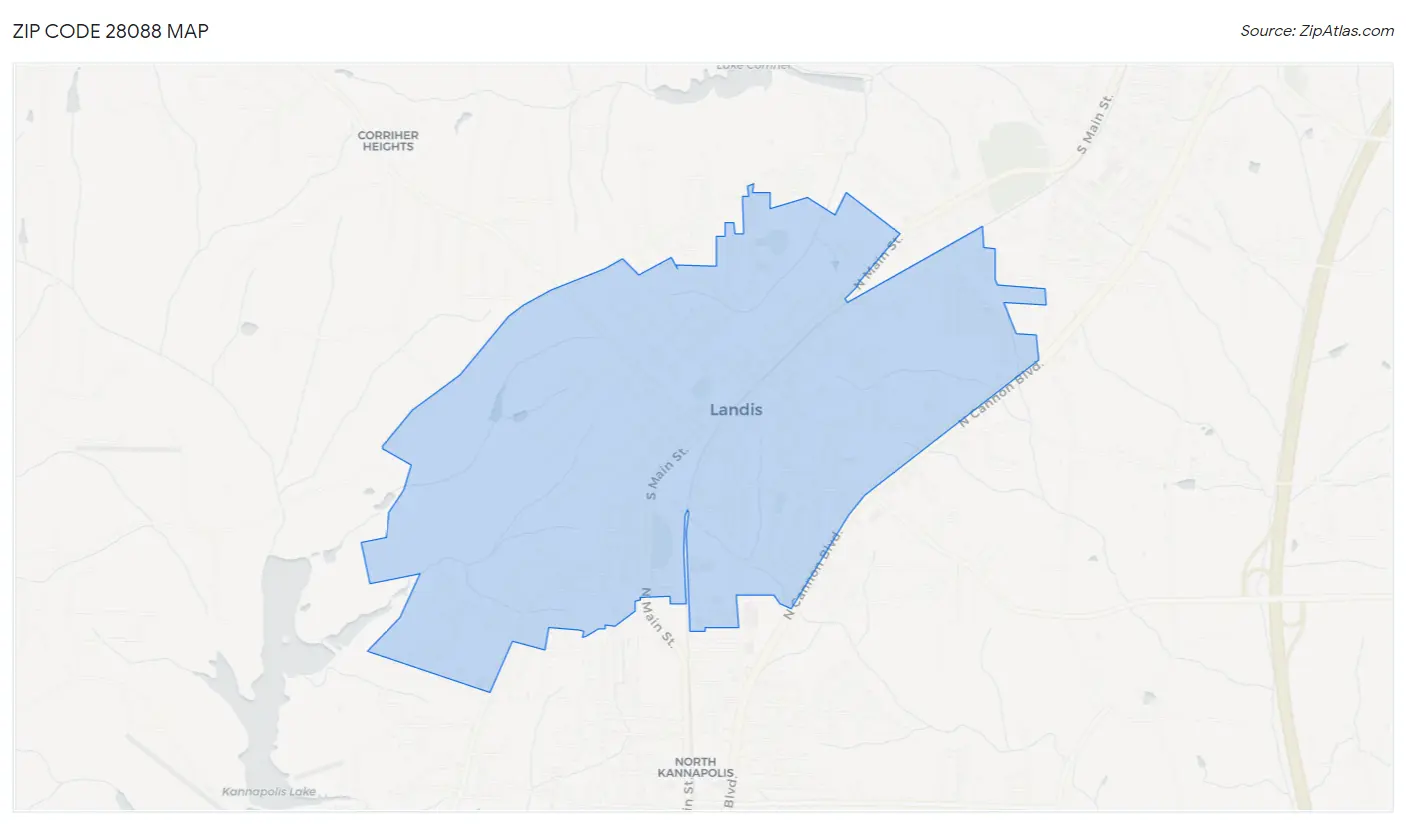 Zip Code 28088 Map