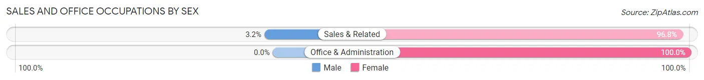 Sales and Office Occupations by Sex in Zip Code 28091