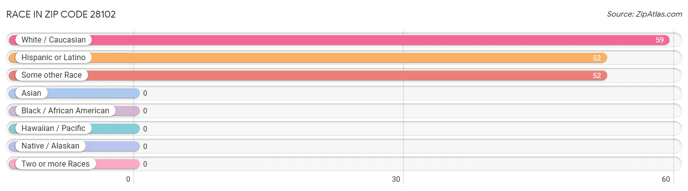 Race in Zip Code 28102