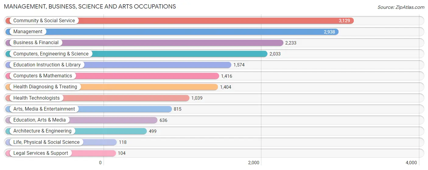 Management, Business, Science and Arts Occupations in Zip Code 28105